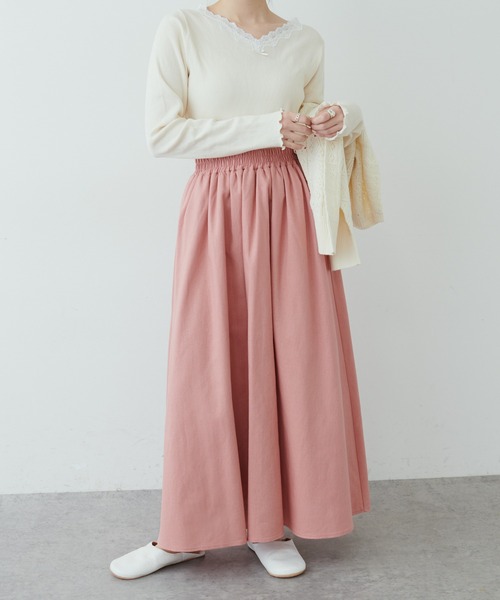 PUAL CE CIN(ピュアルセシン)の「【WEB限定】コットンリネンフレアスカート(スカート・レディース・ブラック/オレンジ/サンドベージュ/モカ/ナチュラル・FREE)」の12枚目の写真