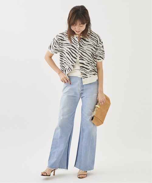 plage（プラージュ）の「W JACQUARD カーディガン◆（カーディガン/ボレロ・レディース・ホワイト/グレー・FREE）」の5枚目の写真