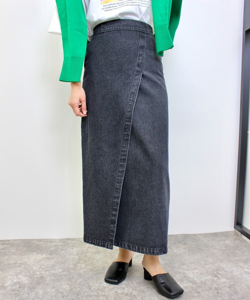 MLI'A（エムリア）の「セミタイトデニムロングスカート（スカート・レディース・グレー/ブルー/インディゴブルー・FREE）」の2枚目の写真