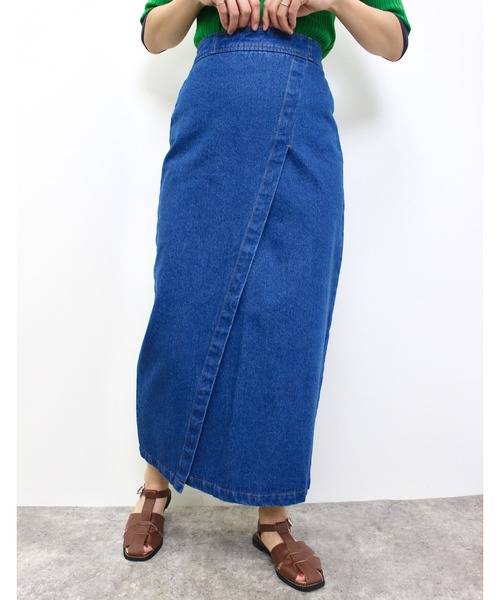 MLI'A（エムリア）の「セミタイトデニムロングスカート（スカート・レディース・グレー/ブルー/インディゴブルー・FREE）」の3枚目の写真