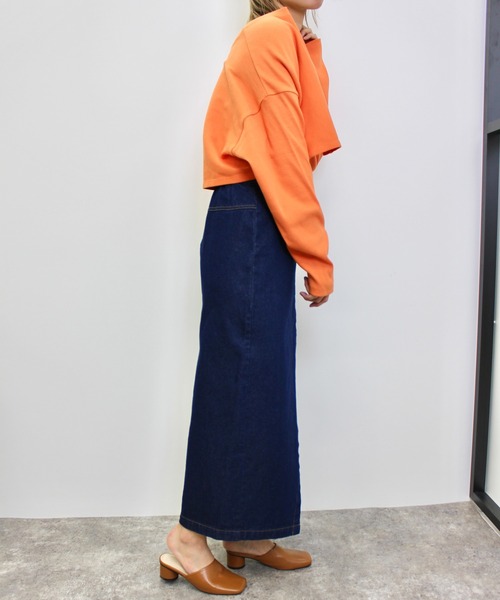 MLI'A（エムリア）の「セミタイトデニムロングスカート（スカート・レディース・グレー/ブルー/インディゴブルー・FREE）」の19枚目の写真