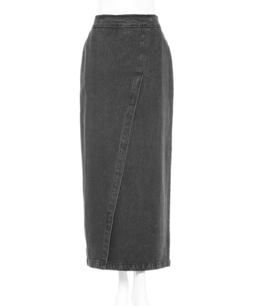 MLI'A（エムリア）の「セミタイトデニムロングスカート（スカート・レディース・グレー/ブルー/インディゴブルー・FREE）」の4枚目の写真