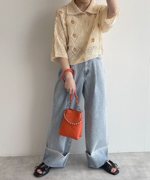 w closet（ダブルクローゼット）の「透かし編み刺繍入り襟付
