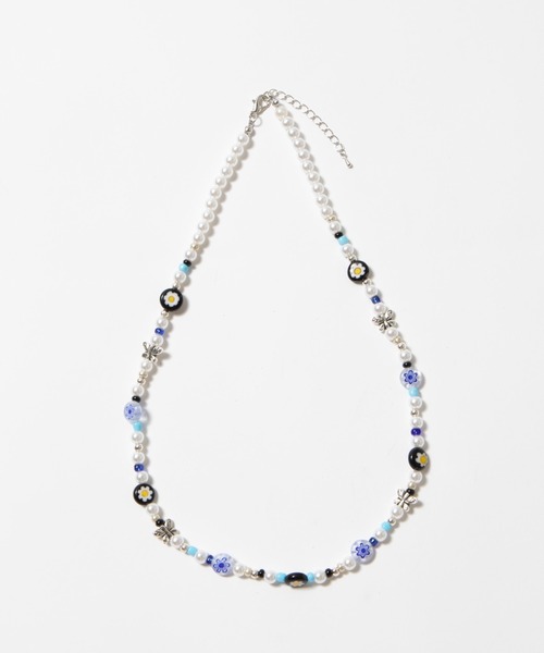 WEGO（ウィゴー）の「WEGO/フラワービーズミックスネックレス（ネックレス・レディース・ブルー/その他1/ブラック・FREE）」の7枚目の写真