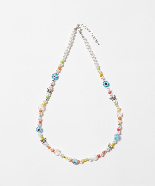 WEGO（ウィゴー）の「WEGO/フラワービーズミックスネックレス（ネックレス・レディース・ブルー/その他1/ブラック・FREE）」の8枚目の写真