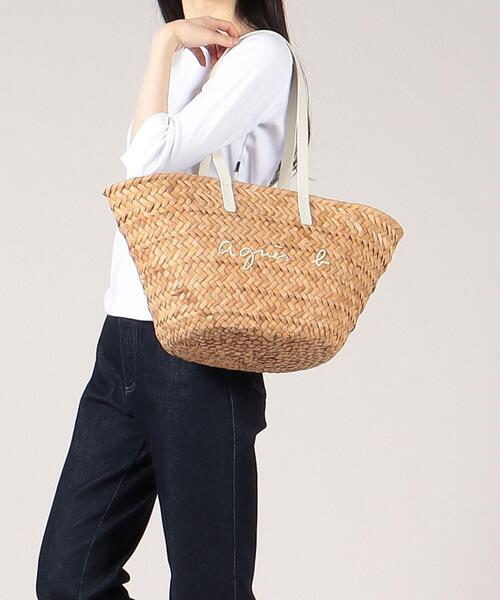 アニエスベー かごバッグ agnes b. 白 ホワイト ベージュ 大人OK】agnes b アニエスベー 2way ミニ かごバッグ (Agnes b