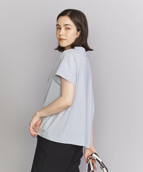 handvaerk(ハンドバーク)の「<handvaerk>ボトルネック ショートスリーブ カットソー(Tシャツ/カットソー・レディース・ナチュラル/ライトブルー/ネイビー・S)」の7枚目の写真