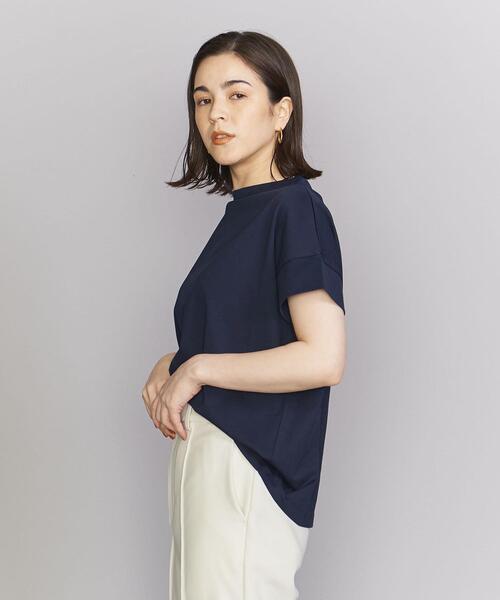 handvaerk(ハンドバーク)の「<handvaerk>ボトルネック ショートスリーブ カットソー(Tシャツ/カットソー・レディース・ナチュラル/ライトブルー/ネイビー・S)」の10枚目の写真