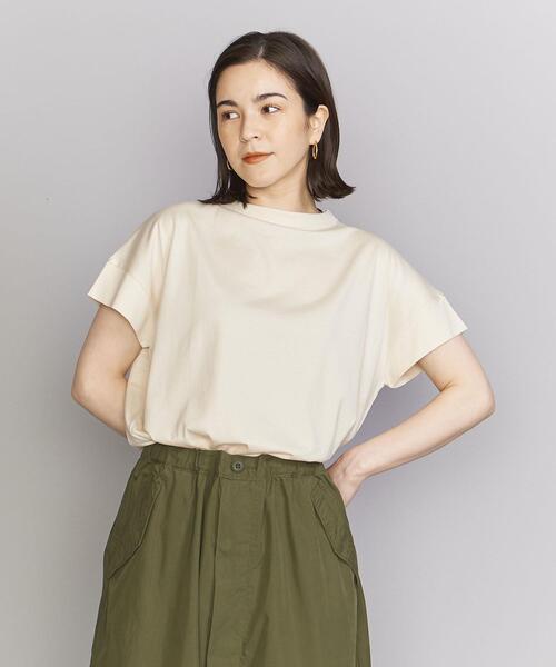 handvaerk(ハンドバーク)の「<handvaerk>ボトルネック ショートスリーブ カットソー(Tシャツ/カットソー・レディース・ナチュラル/ライトブルー/ネイビー・S)」の11枚目の写真