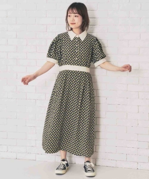 paravion（パラビオン）の「レトロワンピース（ワンピース・レディース・グリーン/ブラック・ONESIZE）」の2枚目の写真