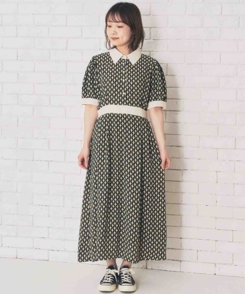 paravion（パラビオン）の「レトロワンピース（ワンピース・レディース・グリーン/ブラック・ONESIZE）」の3枚目の写真