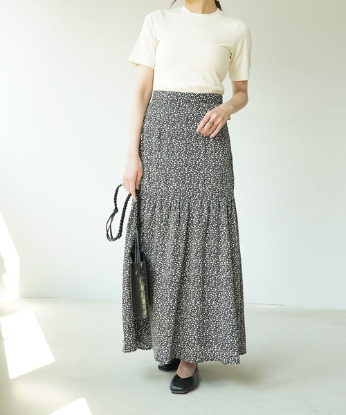 IAMUSE（アイアミューズ）の「【長め袖が二の腕を華奢見せ】テレコリブクルーネック半袖Tシャツ S0440【IAMUSE】（Tシャツ/カットソー・レディース・ブラック/アイボリー/モカ/グリーン系その他/モスグリーン/グレイッシュベージュ・FREE）」の18枚目の写真