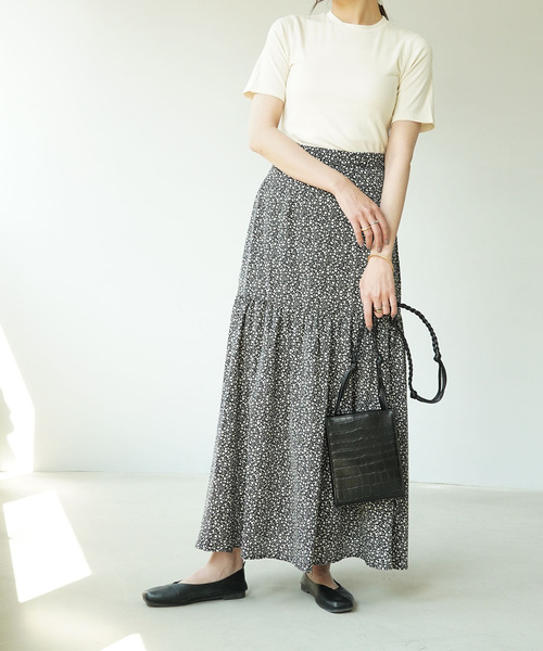 IAMUSE（アイアミューズ）の「【長め袖が二の腕を華奢見せ】テレコリブクルーネック半袖Tシャツ S0440【IAMUSE】（Tシャツ/カットソー・レディース・ブラック/アイボリー/モカ/グリーン系その他/モスグリーン/グレイッシュベージュ・FREE）」の20枚目の写真