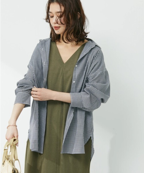 Green Parks(グリーンパークス)の「オーバーシャツ(シャツ/ブラウス・レディース・ブルー系その他6/その他5/イエロー/ダークグレー/グリーン/ブルー・FREE)」の6枚目の写真