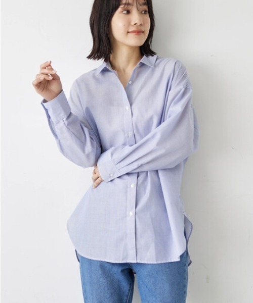 Green Parks(グリーンパークス)の「オーバーシャツ(シャツ/ブラウス・レディース・ブルー系その他6/その他5/イエロー/ダークグレー/グリーン/ブルー・FREE)」の3枚目の写真