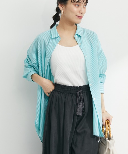 Green Parks(グリーンパークス)の「オーバーシャツ(シャツ/ブラウス・レディース・ブルー系その他6/その他5/イエロー/ダークグレー/グリーン/ブルー・FREE)」の2枚目の写真