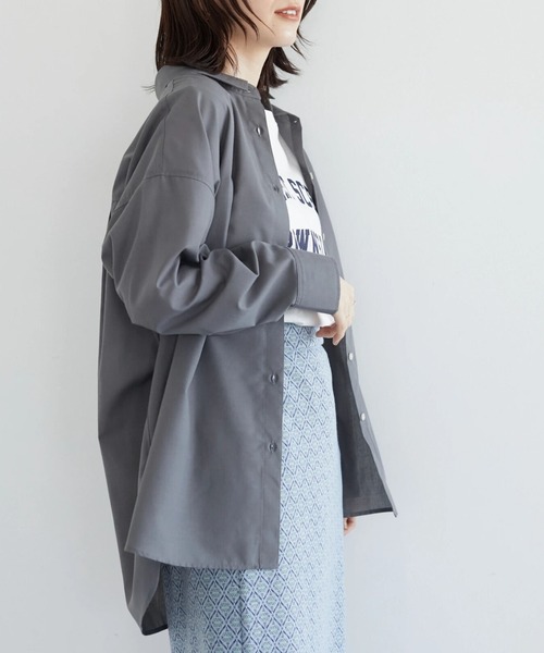 Green Parks(グリーンパークス)の「オーバーシャツ(シャツ/ブラウス・レディース・ブルー系その他6/その他5/イエロー/ダークグレー/グリーン/ブルー・FREE)」の1枚目の写真