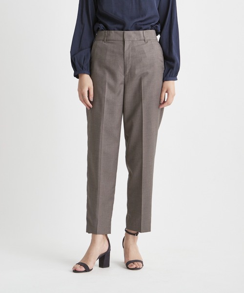 INED CLARO（イネドクラロ）の「【洗えるセットアップ】メレンゲシャーク センタープレスパンツ（スーツパンツ・レディース・ブラウン/ネイビー・7号/9号/11号）」の4枚目の写真