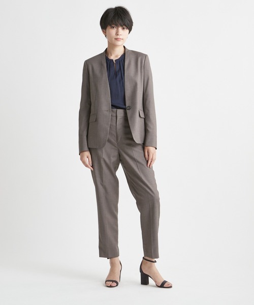 INED CLARO（イネドクラロ）の「【洗えるセットアップ】メレンゲシャーク センタープレスパンツ（スーツパンツ・レディース・ブラウン/ネイビー・7号/9号/11号）」の7枚目の写真