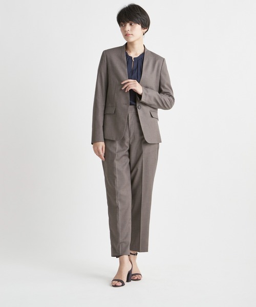 INED CLARO（イネドクラロ）の「【洗えるセットアップ】メレンゲシャーク センタープレスパンツ（スーツパンツ・レディース・ブラウン/ネイビー・7号/9号/11号）」の8枚目の写真