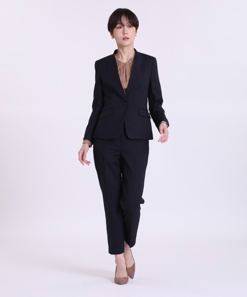 INED CLARO（イネドクラロ）の「【洗えるセットアップ】メレンゲシャーク センタープレスパンツ（スーツパンツ・レディース・ブラウン/ネイビー・7号/9号/11号）」の17枚目の写真