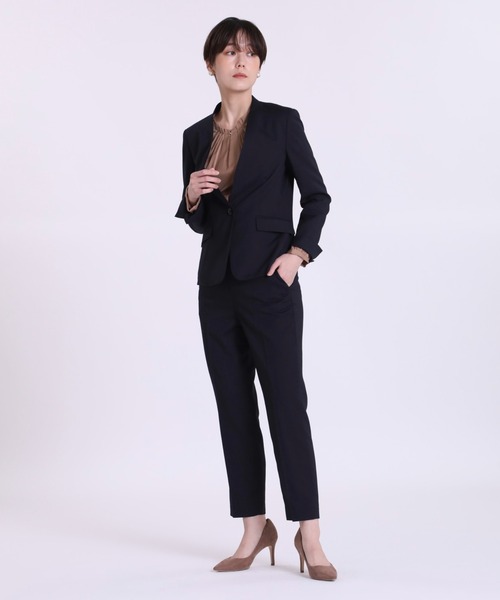 INED CLARO（イネドクラロ）の「【洗えるセットアップ】メレンゲシャーク センタープレスパンツ（スーツパンツ・レディース・ブラウン/ネイビー・7号/9号/11号）」の18枚目の写真