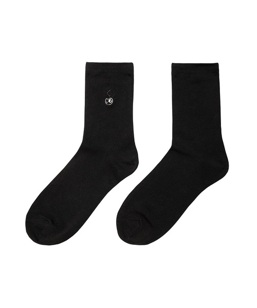 RICHARDSON（リチャードソン）の「【Richardson/リチャードソン】Batgirl Logo Socks バットガールロゴソックス（ソックス/靴下・メンズ・ブラック/ホワイト・S）」の2枚目の写真