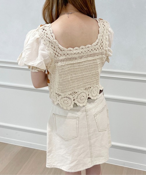 PairPair（ペアペア）の「かぎ針編み刺繍トップス（Tシャツ/カットソー・レディース・ライム/オレンジ・フリー）」の11枚目の写真