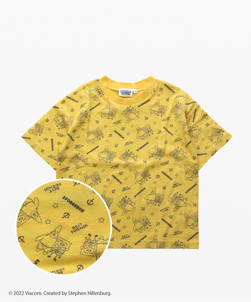 JAM & LINK（ジャムアンドリンク）の「スポンジボブ 半袖Tシャツ（Tシャツ/カットソー・キッズ・E/D/B/C/A・110cm/100cm/120cm/130cm）」の3枚目の写真