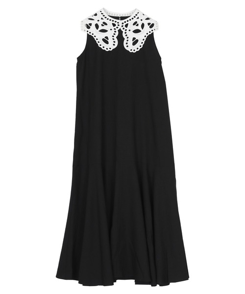 レースつけ襟付ノースリーブワンピース（ワンピース）｜titivate