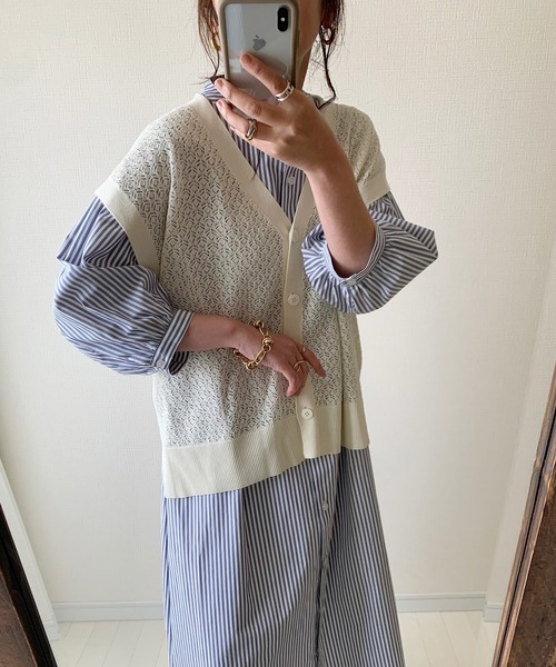 Re:EDIT by maiko(リエディバイマイコ)の「麻タッチレース編みニットベスト(ベスト・レディース・ブラック/ベージュ/アイボリー・MEDIUM/LARGE)」の15枚目の写真