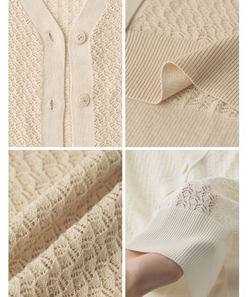 Re:EDIT by maiko(リエディバイマイコ)の「麻タッチレース編みニットベスト(ベスト・レディース・ブラック/ベージュ/アイボリー・MEDIUM/LARGE)」の10枚目の写真