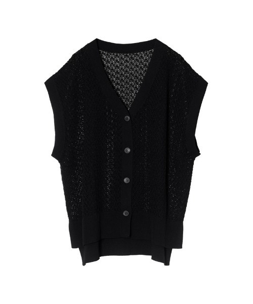 Re:EDIT by maiko(リエディバイマイコ)の「麻タッチレース編みニットベスト(ベスト・レディース・ブラック/ベージュ/アイボリー・MEDIUM/LARGE)」の13枚目の写真