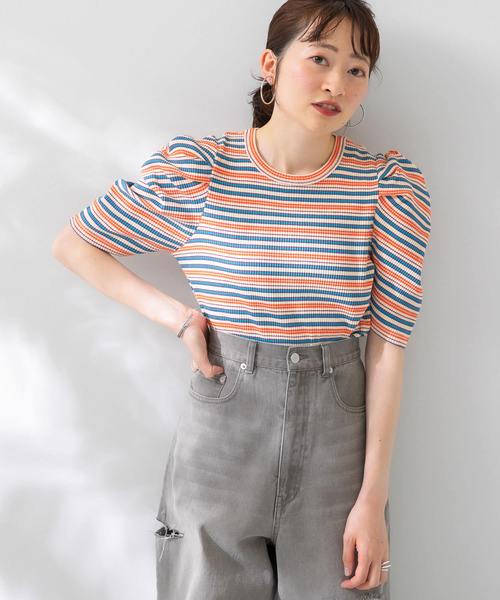 KBF（ケイビーエフ）の「パフスリーブカットソー（Tシャツ/カットソー・レディース・アイボリー/ホワイト系その他/ブラウン系その他/ブラック・ONE）」の6枚目の写真