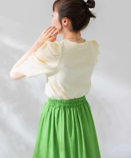 KBF（ケイビーエフ）の「パフスリーブカットソー（Tシャツ/カットソー・レディース・アイボリー/ホワイト系その他/ブラウン系その他/ブラック・ONE）」の20枚目の写真