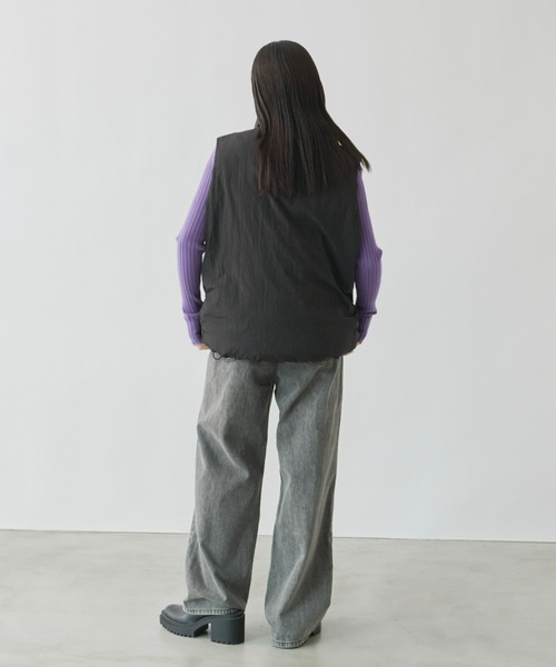 Auntie Rosa Holiday（アンティローザホリデー）の「中綿スタンドベスト（ダウンベスト・レディース・ブラック/ベージュ・FREE）」の16枚目の写真