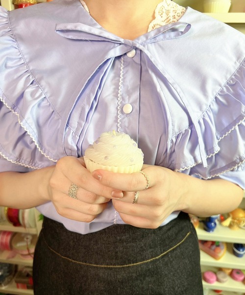 paravion(パラビオン)の「Wフリルブラウス(シャツ/ブラウス・レディース・ブルー/オフホワイト・ONESIZE)」の13枚目の写真