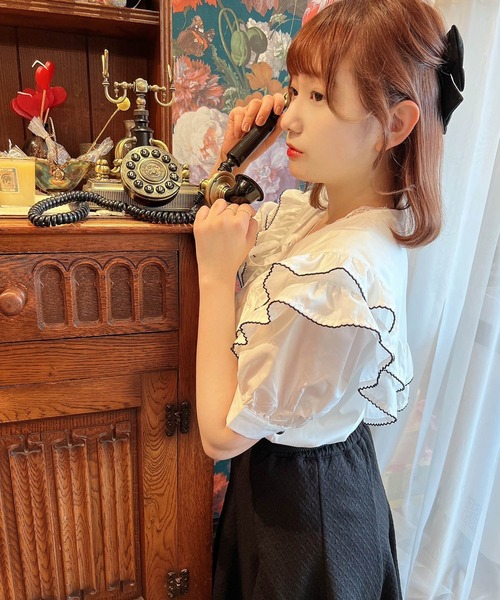 paravion(パラビオン)の「Wフリルブラウス(シャツ/ブラウス・レディース・ブルー/オフホワイト・ONESIZE)」の14枚目の写真