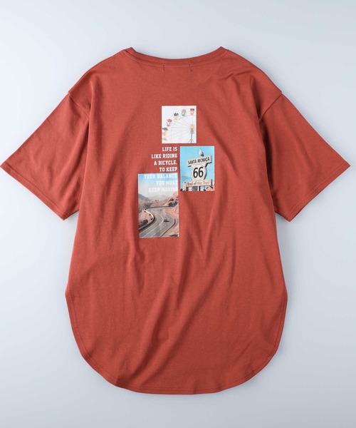 HONEYSUCKLE ROSE（ハニーサックルローズ）の「【HONEYSUCKLE ROSE】バックフォトＴシャツ（Tシャツ/カットソー・レディース・オフホワイト/オレンジ/ホワイト・M/L）」の16枚目の写真