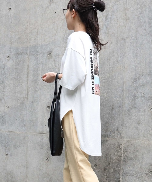 HONEYSUCKLE ROSE（ハニーサックルローズ）の「【HONEYSUCKLE ROSE】バックフォトＴシャツ（Tシャツ/カットソー・レディース・オフホワイト/オレンジ/ホワイト・M/L）」の21枚目の写真