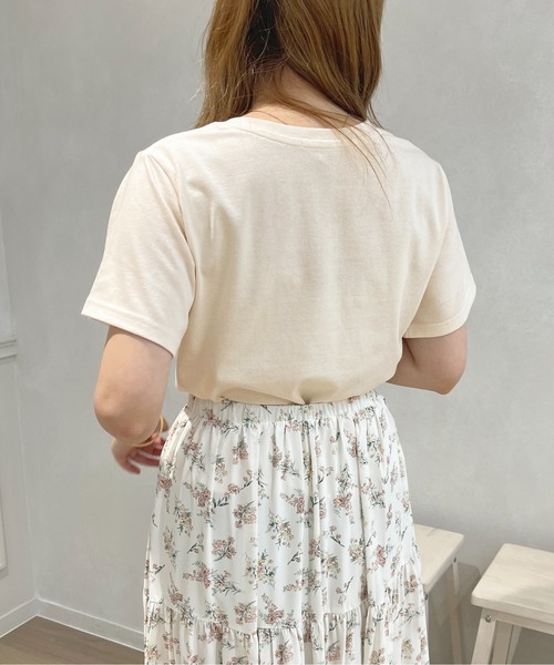 apres jour（アプレジュール）の「ロゴ刺繍Tシャツ【ZOZOTOWN限定アイテム】（Tシャツ/カットソー・レディース・ライトピンク/ブラック/アイボリー/オフホワイト・X-LARGE/フリー）」の10枚目の写真