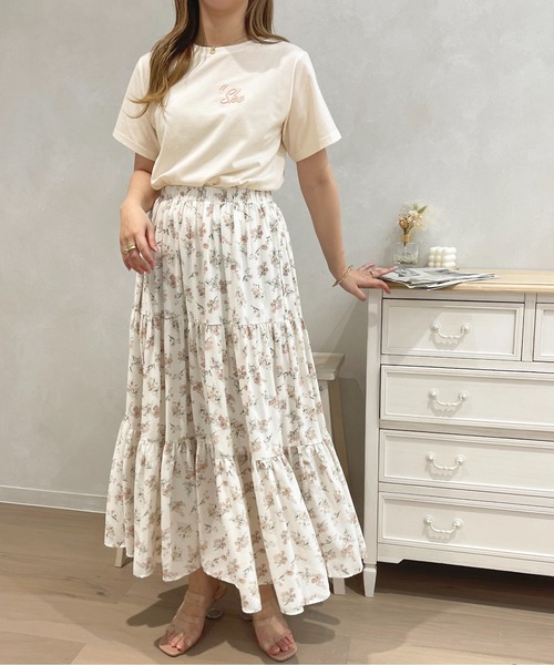 apres jour（アプレジュール）の「ロゴ刺繍Tシャツ【ZOZOTOWN限定アイテム】（Tシャツ/カットソー・レディース・ライトピンク/ブラック/アイボリー/オフホワイト・X-LARGE/フリー）」の22枚目の写真