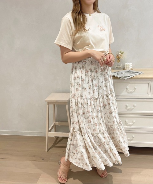 apres jour（アプレジュール）の「ロゴ刺繍Tシャツ【ZOZOTOWN限定アイテム】（Tシャツ/カットソー・レディース・ライトピンク/ブラック/アイボリー/オフホワイト・X-LARGE/フリー）」の14枚目の写真