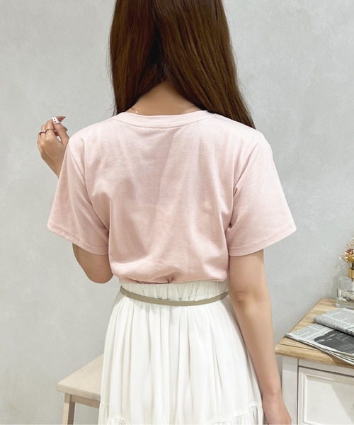 apres jour（アプレジュール）の「ロゴ刺繍Tシャツ【ZOZOTOWN限定アイテム】（Tシャツ/カットソー・レディース・ライトピンク/ブラック/アイボリー/オフホワイト・X-LARGE/フリー）」の12枚目の写真