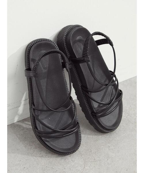 minia（ミニア）の「・minia ナローストラップサンダル（サンダル・レディース・ブラック/モカ・LL/S/M/L）」の18枚目の写真