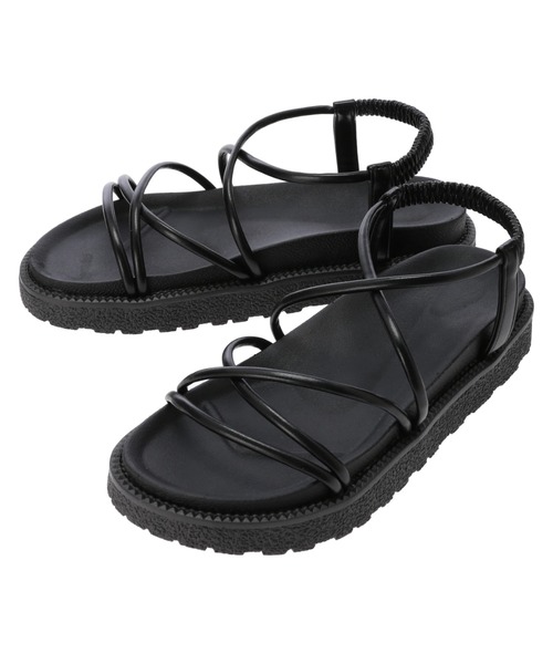 minia（ミニア）の「・minia ナローストラップサンダル（サンダル・レディース・ブラック/モカ・LL/S/M/L）」の3枚目の写真