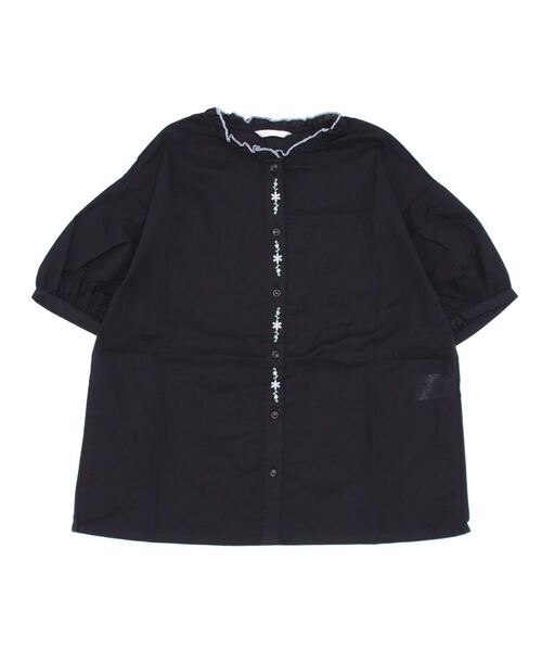 ehka sopo（エヘカソポ）の「前立て刺繍ブラウス（シャツ/ブラウス・レディース・ブラック/グレー/オフホワイト/キナリ・ﾌﾘ-）」の3枚目の写真