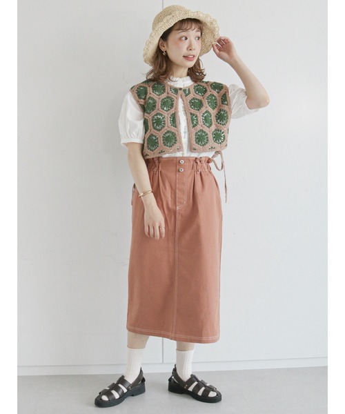 ehka sopo（エヘカソポ）の「前立て刺繍ブラウス（シャツ/ブラウス・レディース・ブラック/グレー/オフホワイト/キナリ・ﾌﾘ-）」の6枚目の写真