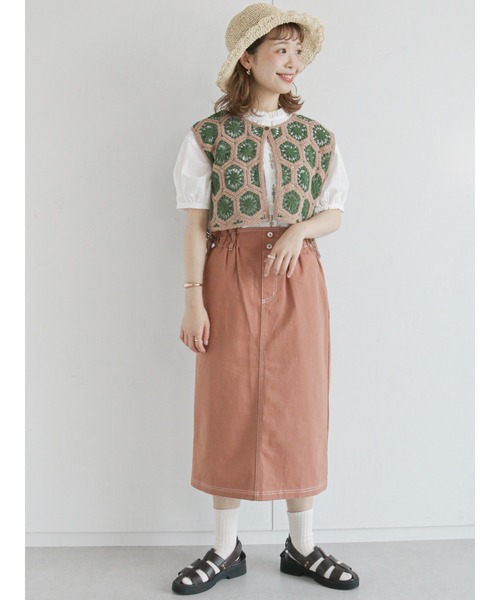 ehka sopo（エヘカソポ）の「前立て刺繍ブラウス（シャツ/ブラウス・レディース・ブラック/グレー/オフホワイト/キナリ・ﾌﾘ-）」の7枚目の写真