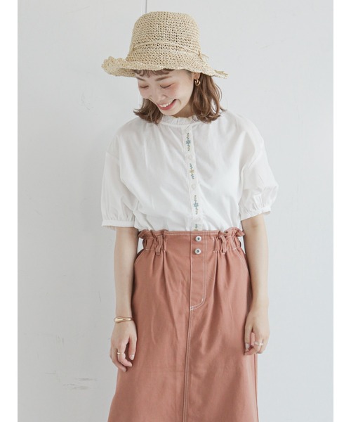 ehka sopo（エヘカソポ）の「前立て刺繍ブラウス（シャツ/ブラウス・レディース・ブラック/グレー/オフホワイト/キナリ・ﾌﾘ-）」の8枚目の写真